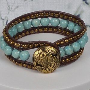 Bead and Leather Bracelet